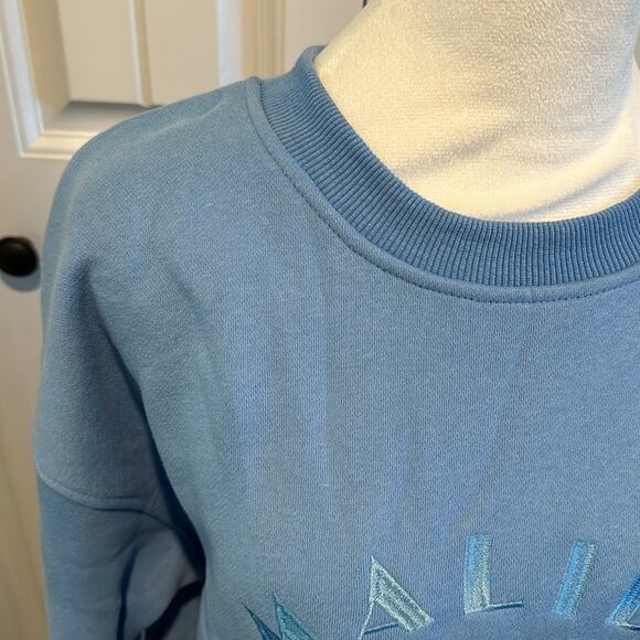 Bailey Rose Medium Embroidered “Malibu Athletics” Blue Crewneck Pullover - Picture 6 of 13